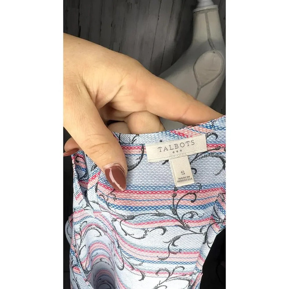 Talbots Women's Striped Tank Top Blouse Size Small Multicolor Scoop Neck - Picture 6 of 6